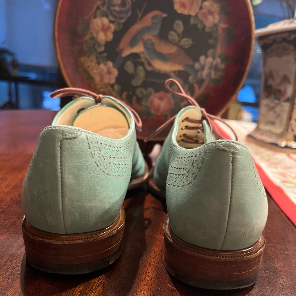 SALE! Robert Clergerie Women's JILIC Turquoise Leather Size 6 Designer Paris - Picture 9 of 10